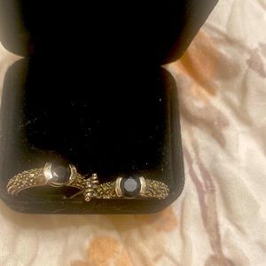 Black sapphire drop earrings sterling silver